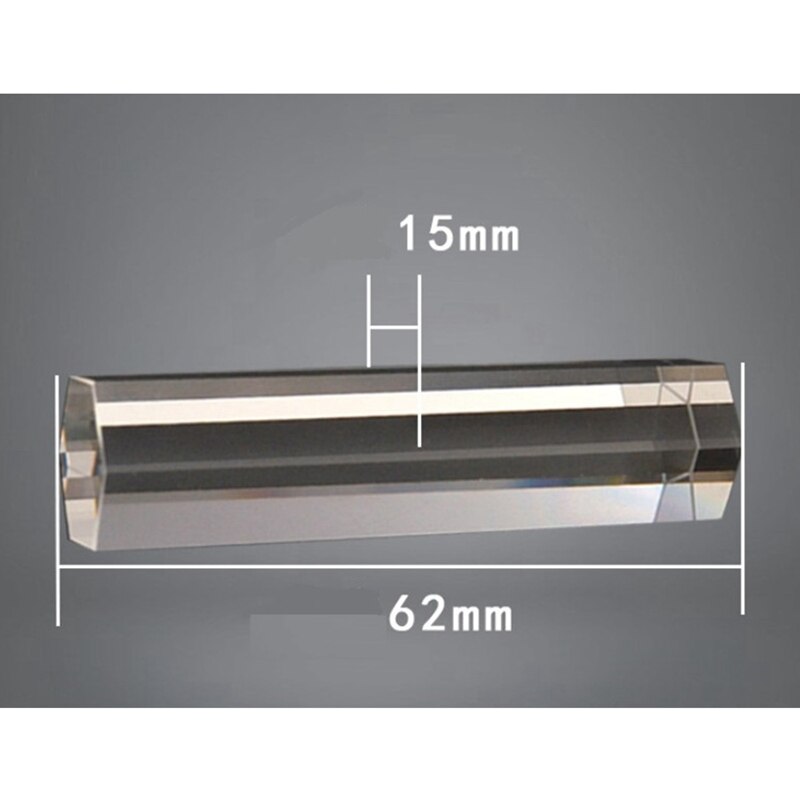 Optische Zeshoekige Prisma Voor Fotografie Zeven-Kleur Reflecteert Zonlicht 15X62mm Lichtgeleider Prisma Fysieke Experiment