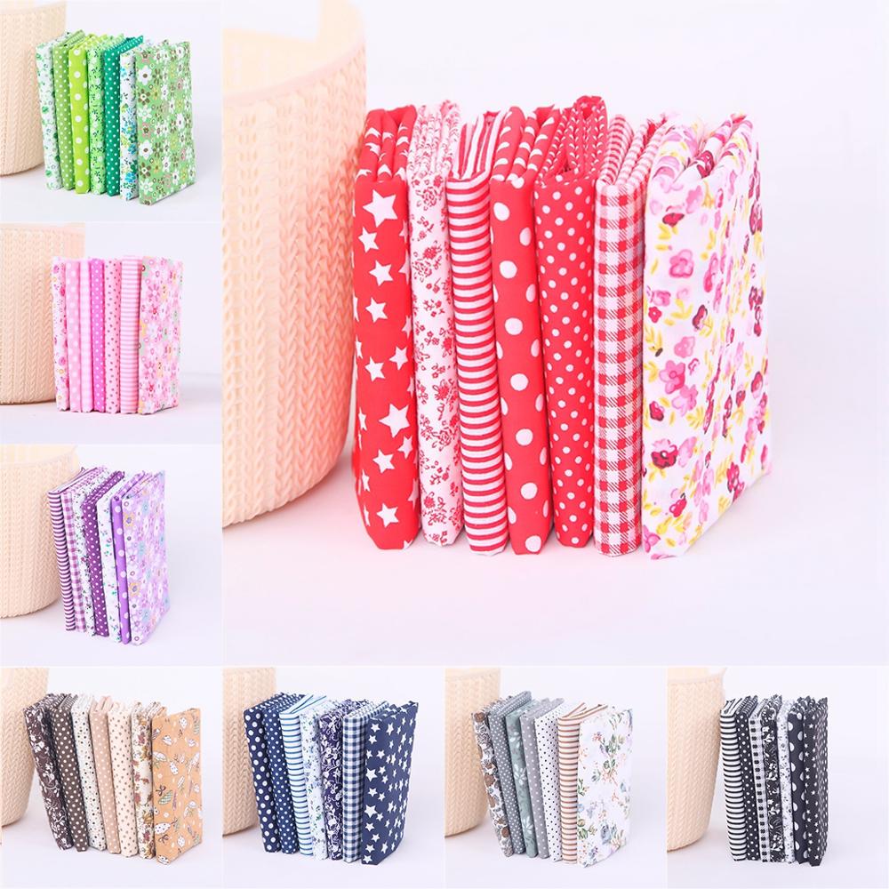 Fengrise-tissu en coton 100% imprimé | Tissus cousus et cousus, pour Patchwork, accessoires de bricolage faits à la main, 7 pièces 50x50cm