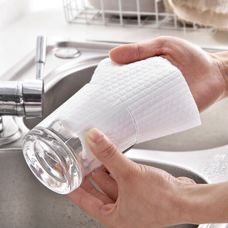 1 rollo de papel de cocina reutilizable para la familia, lavable, no tejido de bambú, paño de cocina, paño de lavado, toalla de limpieza