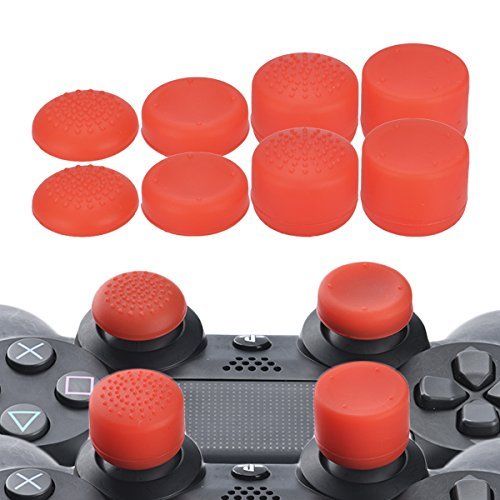 8pcs Gamepad Antislip Thumb Stick Grips Thumbsticks Joystick Cap For PS4/PS3/Switch Pro/Xbox one/360/Wii U/PS2 Controlle: Rood