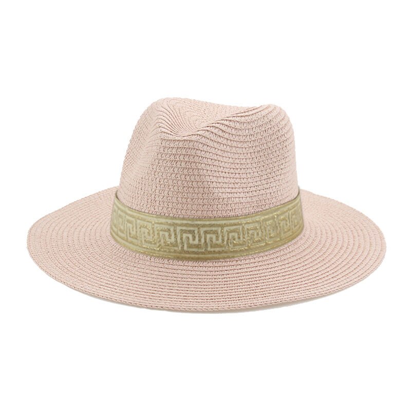 Cappelli per donna cappello a secchiello cappello estivo da donna cappello da sole solido cappelli di paglia fascia cappelli da spiaggia Casual per uomo cappello estivo Sombreros De Mujer: fresh pink