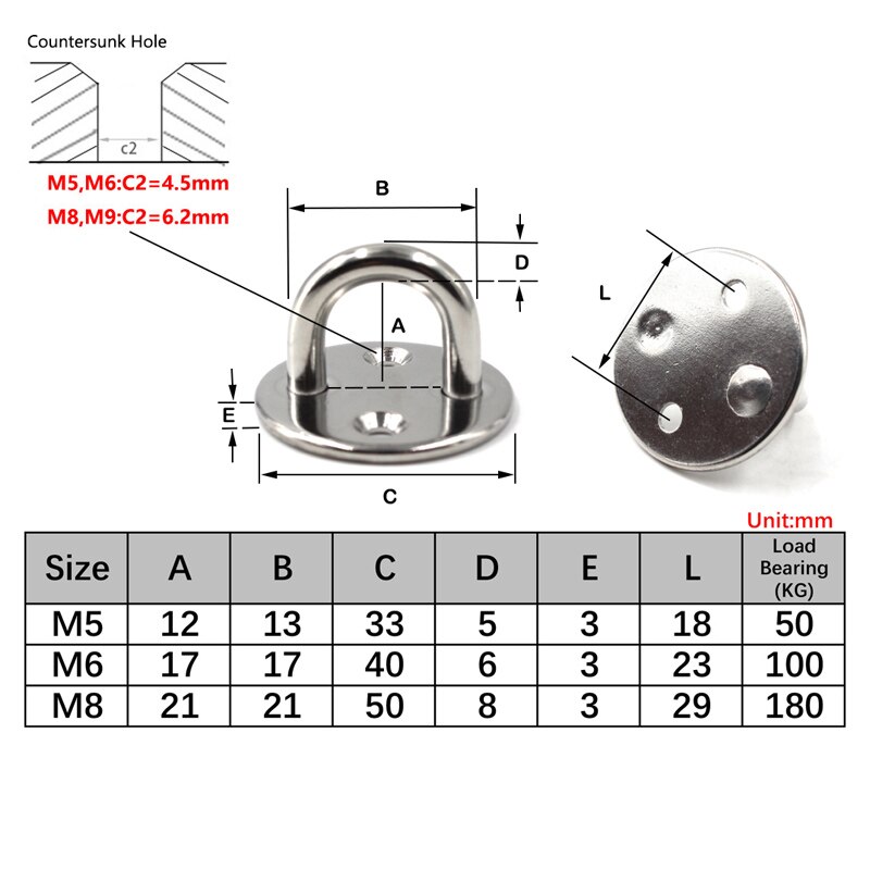 Camper M8 U Shaped Ceiling Mount Hook Base Motor Home RV Interior Hook Accessoreis For Hanging Ceiling Fan Leisure Sofa Sandbag