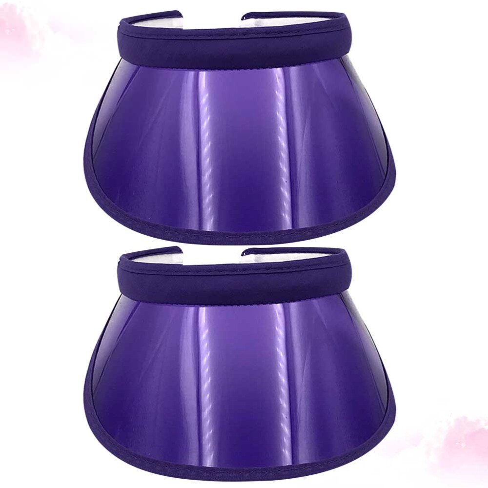 2 st tom topphatt utomhus fritid solskydd plasthatt sommar ultraviolettsäker justerbar keps (lila)