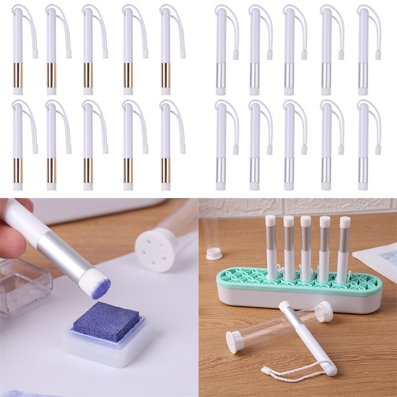 Juego de Mini brochas de mezcla útiles, estante para mezclar tinta, fácil, tarjetas de álbum de recortes, herramientas de mano para pintar,