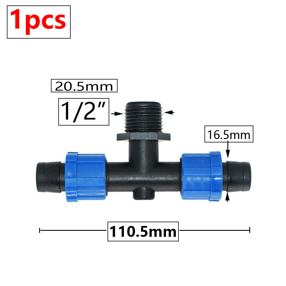 16mm Drip Tape Hose Connectors Tap Straight Tee Elbow End Plug Greenhouse Farm Garden Water Connector Drip Irrigation System: light green