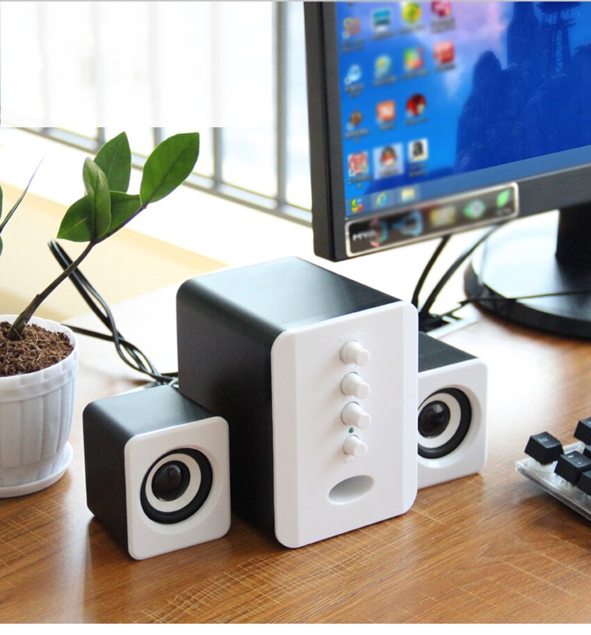 USB Subwoofer Speaker System, Wired Computer Speakers Great for Music, Movies, Gaming, and Multimedia Computer Laptops