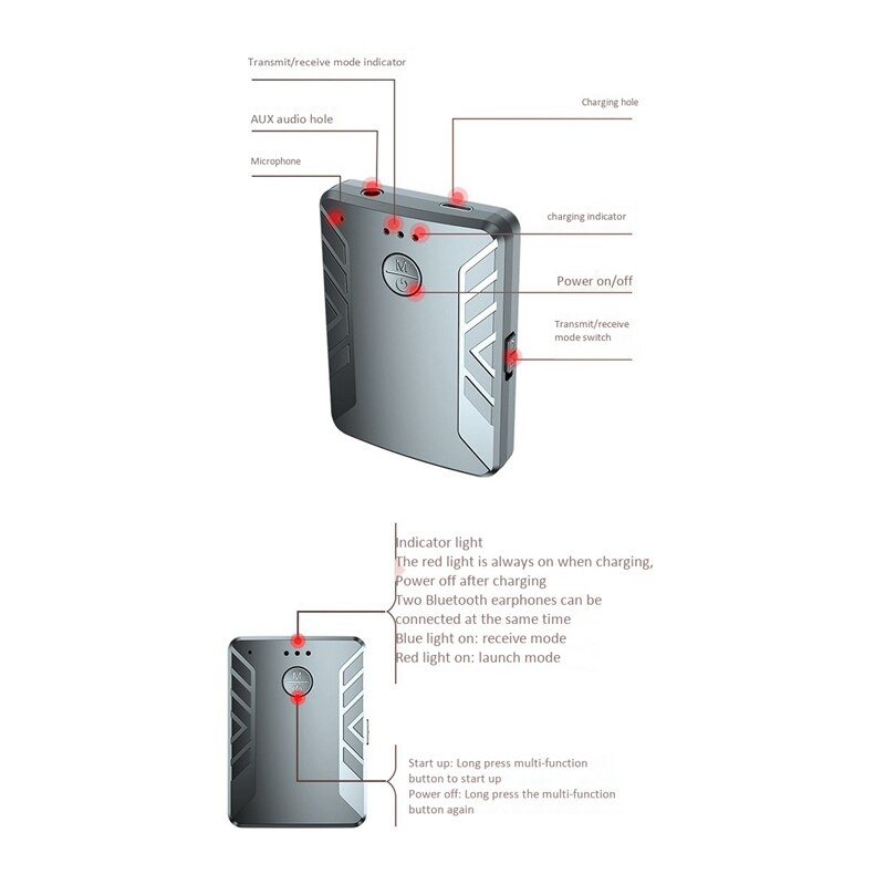 Bluetooth 5.0 o vastaanotin lähetin aux rca 3.5mm 3.5 liitin usb musiikki stereo langattomat sovittimet dongle