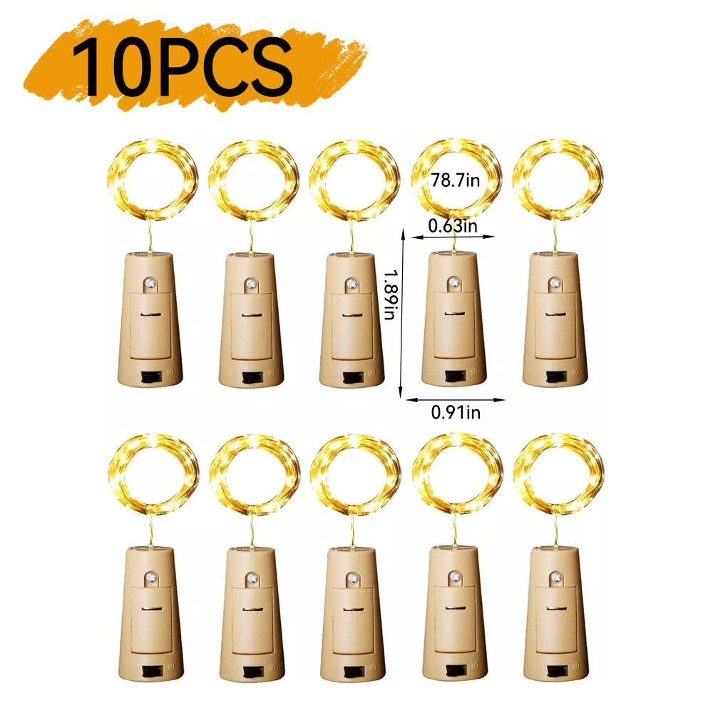 Flaschenverschluss Licht Led Kupferdraht Licht 2m Schnur Flaschenverschluss Schnur Hochzeit und Dekoration Atmosphäre Licht: RGB