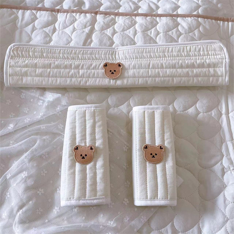 Baby Kinderwagen Armlehne Lätzchen Anti Biss Baumwolle Spucktuch Schutzhülle Kinderwagen Zubehör Neugeborenen Baby Schulter Schutz