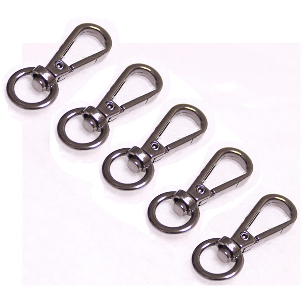 5 sztuk metalowy krętlik wyzwalania karabińczyk karabińczyk breloczek do kluczy smycz DIY Craft plecak akcesoria do toreb: black-M