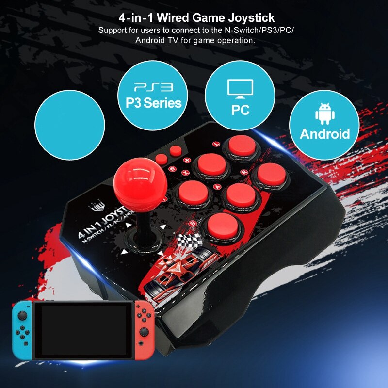 Mini Arcade Stick Voor Nintendo Switch/Schakelaar Lite, Mini Fighting Stick Voor Nintendo Switch Vechten Games