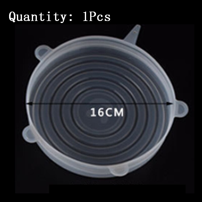 6 pièces Silicone extensible Silicone couvercles universel Silicone emballage alimentaire bol Pot couvercle Silicone couvercle Pan cuisine accessoires de cuisine: 16.5cm blue