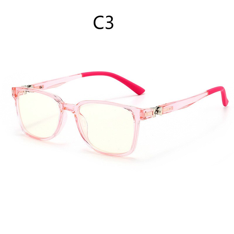 Gafas de luz azul con bloqueo para niños y niñas, lentes transparentes TR90 con marco de silicona suave, UV400,: C3
