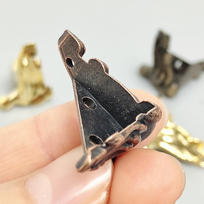 50PCS Antique Golden Jewelry Box Wood Case Decorative Feet Leg Corner Protector Pure Copper Bottom Support Foot