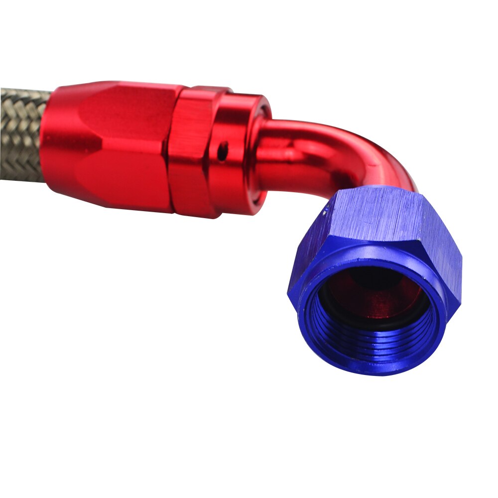 1M/1.2M/1.4M AN10 Rvs Gevlochten Of Gevlochten Stookolie Line + Straight Swivel fitting + 90 Graden Wartelfitting