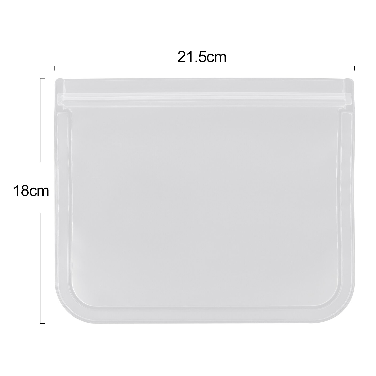 1-2 Pieces Food Storage Bag Silicone Leak Proof Container Reusable Zipper Lock Bag Transparent Household Zipper Storage Bag: 18x21.5cm / 2 pcs