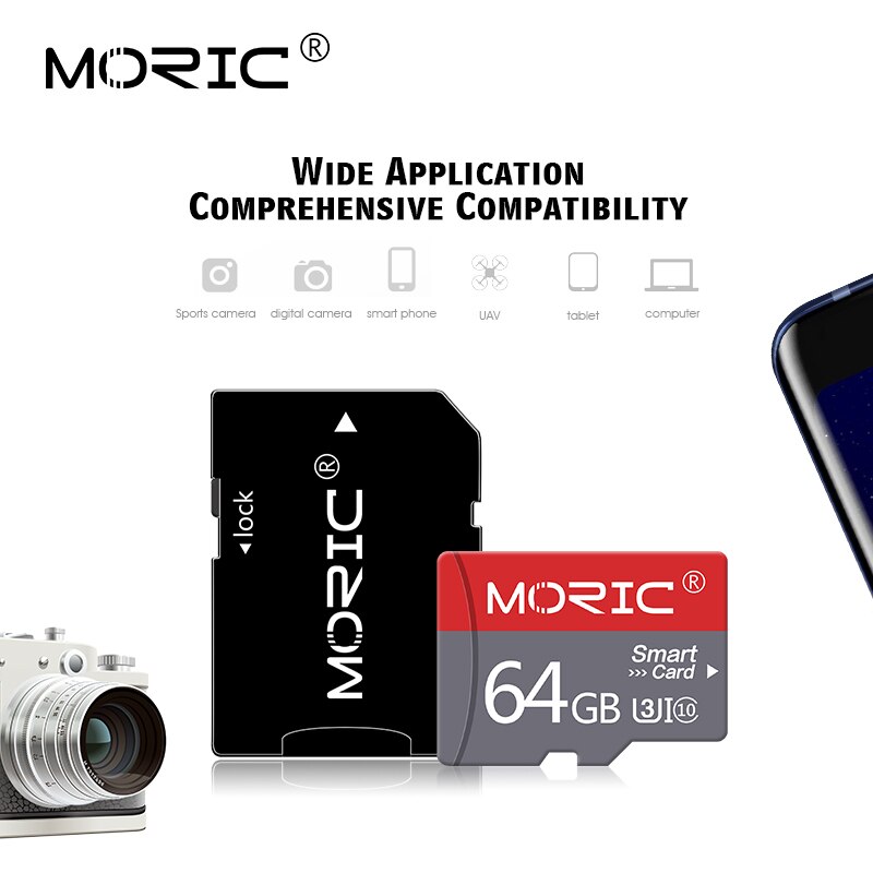 Newest Moric Micro SD 128gb Class 10 mini TF Card 32GB 64GB 256GB Flash Memory Card sd card 4gb 8GB 16GB with free Adapter