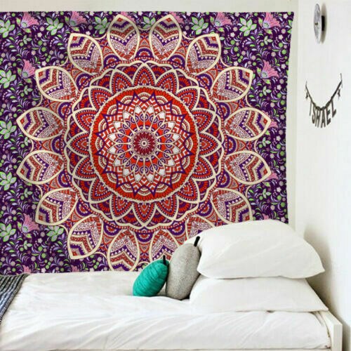 Faroot mandala gobeläng tyg indian kast boho vägg hängande hippie täcke överkast mandala serie gobeläng 95 x 73 cm ( borstad): H