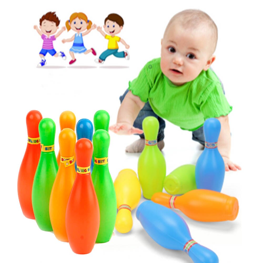 12 stk / sæt 3 størrelse 12/15/18cm forældre-barn legetøj plast bowling legetøj pædagogisk legetøj sjove børn spil børn legetøj sport zxh