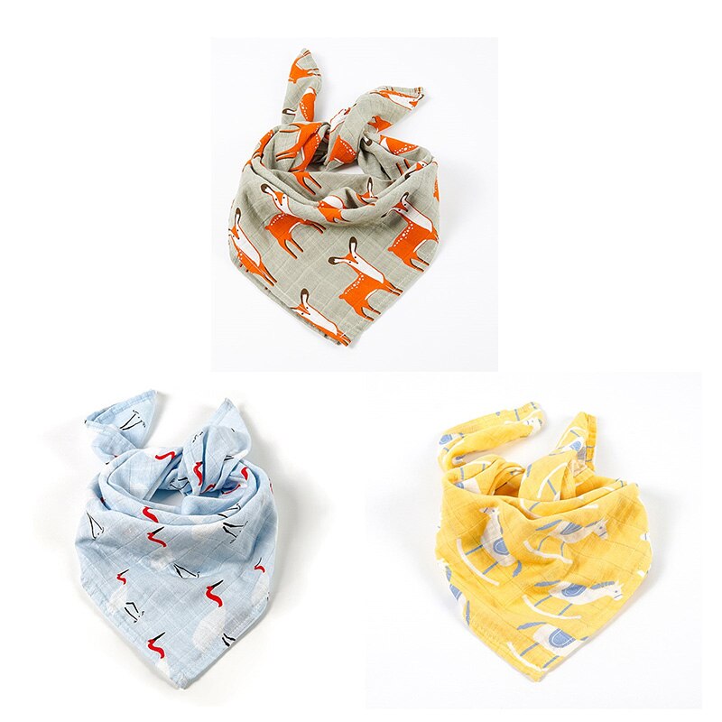 Baby Burp Doeken 3 stks/partij Biologisch katoen gaas Mousseline activiteit baby bib bandana Baby Slabbetjes zachte ademend Pasgeborenen Handdoek sjaal: J