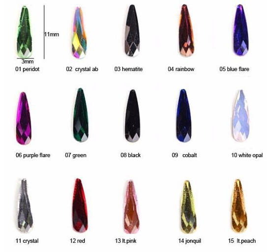 Aaaa 20 Pcs Teardrop Rhinestones Nail Art Flatbacks Geen Hotfix 3*10 Mm Nail Art Rhinestones Crystal Ab (0001 Ab) * ,