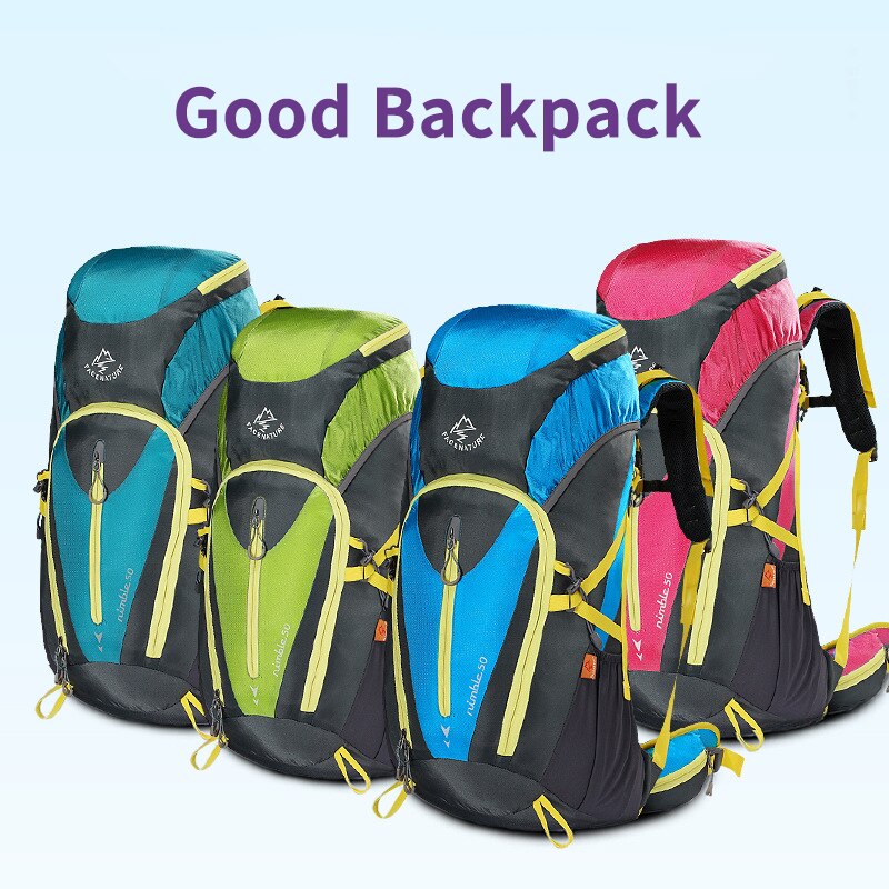 50L Outdoor Hiking Backpack Camping Rucksack External Frame 20D Nylon Wear Resisting Waterproof Multi function Climbing Bag