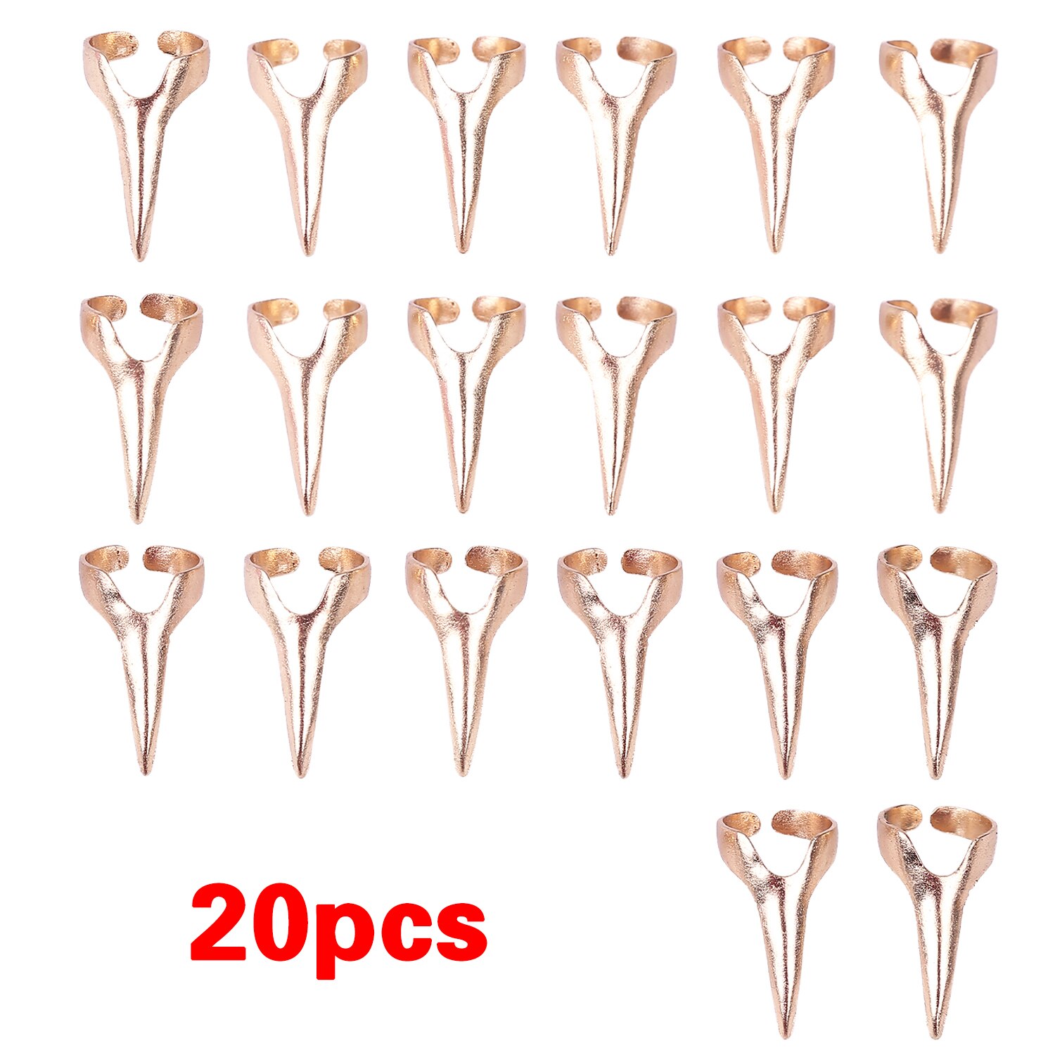 Haar Afscheid Tool Voor Vinger Voor Vlechten Haar Vlechten Accessoires Hairstylist Gevlochten Nagel Retro Haar Afscheid Tool: Golden 20pcs