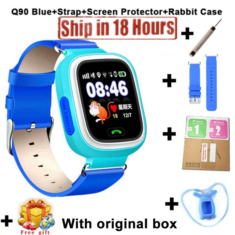 Neue Q90 GPS Telefon Positionierung freundlicher Uhr 1,22 Zoll Farbe berühren Bildschirm freundlicher SOS Clever Uhr PK Q80 q50 Q12: hinzufügen Gurt Schutz5 / Russisch Wifi Ausführung
