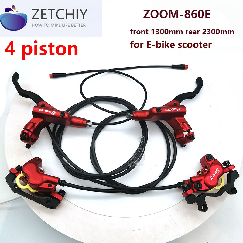 4-Pistons E-Bike Electric Scooter MTB MOTO Hydraulic oil Disc Brake 950mm 1300mm 2300mm Power off cut-off brake caliper