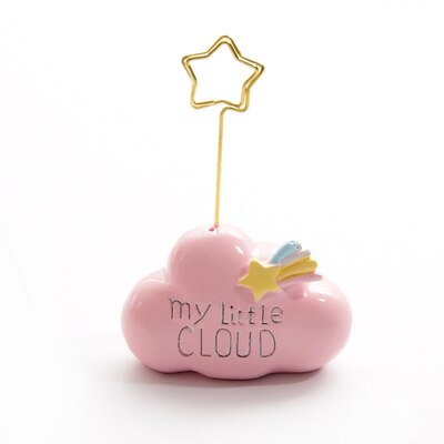 Kawaii sød pink sky harpiks besked bord metal holder klip memo klip besked foto postkort holder mappe klip: Burgunder