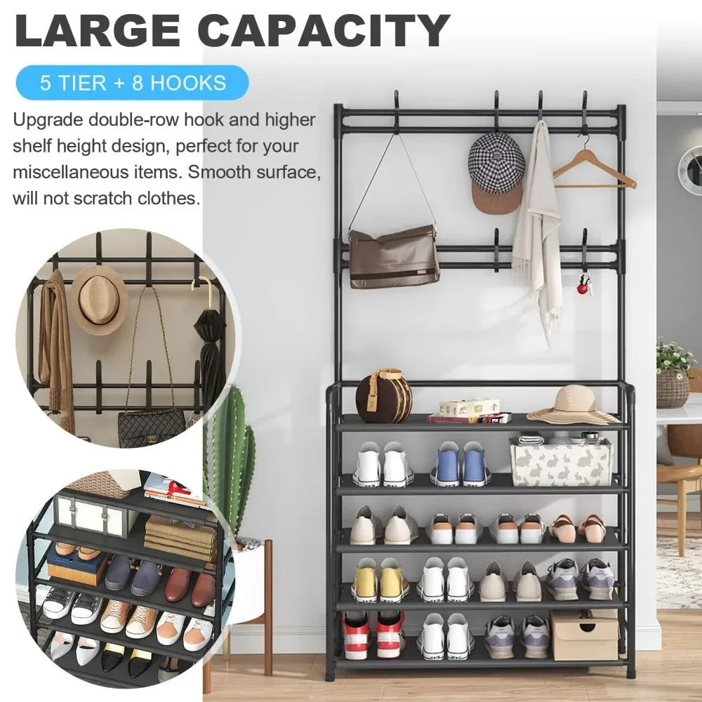 Kleding schoenmaker organisator En Hoedenrek Hanger Monteren DIY Planken Vloerstaande Eenvoudige Rekken Met Zijdoek Stofdicht F