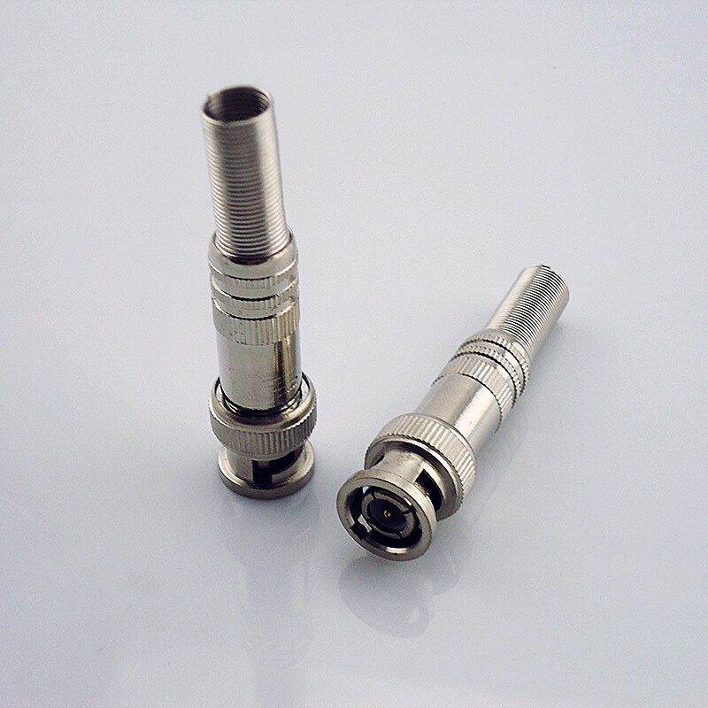 100PCS/Lot CCTV Products Accessories BNC Connector To Coaxial Male Spring Lead For RG58 RG59 Cable CCTV Camera System BNC-101