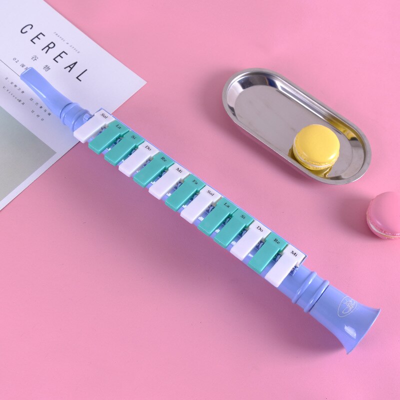 Material didáctico de música de 13 teclas para estudiantes y niños, instrumento de viento para iluminación, caja de color: Blue