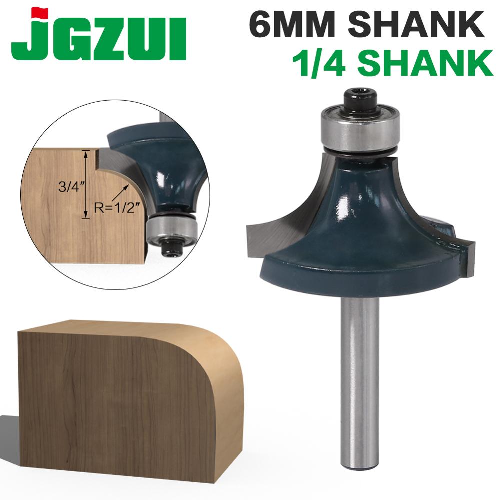 1pcs 6mm shank 1/4" shank R1/2" Corner Round Over Router Bit with BearingMilling Cutter for Wood Woodwork Tungsten Carbide