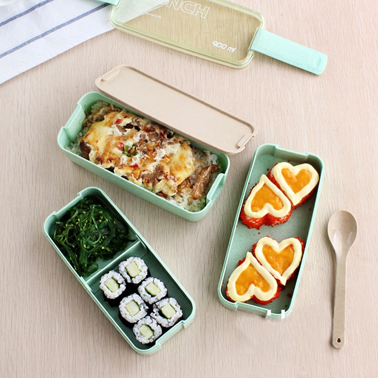 Sales 900ml Portable 3 Layer Healthy Lunch Box Food Container Microwave Oven Lunch Bento Boxes Lunchbox