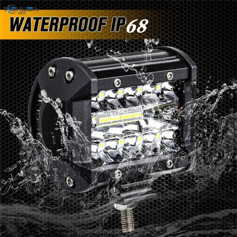 1PCS LED light 60W 120W LED Work Light Bar Square Spotlight 12V -30V Offroad LED Light Bar For Truck Offroad 4X4 4WD Car SUV ATV