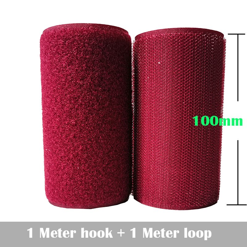 2-10Cm Breedte Wijn Rode Geen Lijm Haak Loop Sluiting Tape Voor Naaien Magic Tape Sticker Strap Couture strip