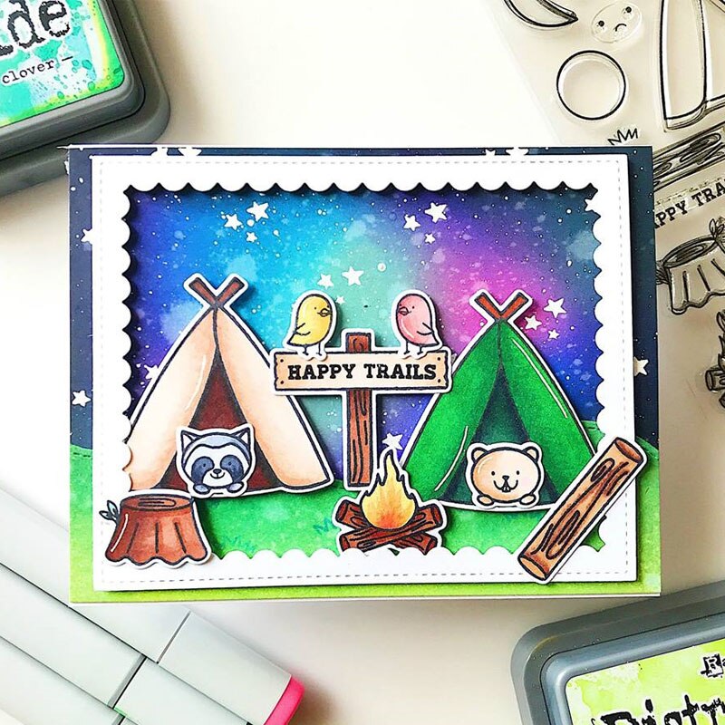 Sellos de silicona transparente para niños y niñas, bonitos animales mezclados, pastel de feliz cumpleaños, abeja, Ángel, unicornio, sello transparente, fabricación de tarjetas artesanales