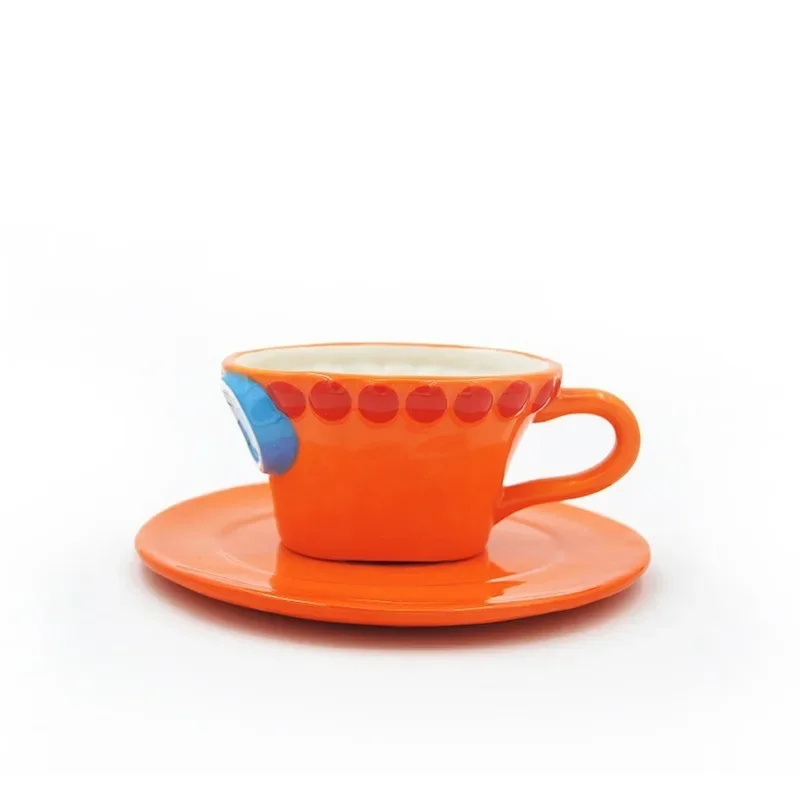 Tegneserie kaffekop og underkop hatformet vandkopper cosplay anime chopper ace sabo keramisk krus desserttallerken: Grøn