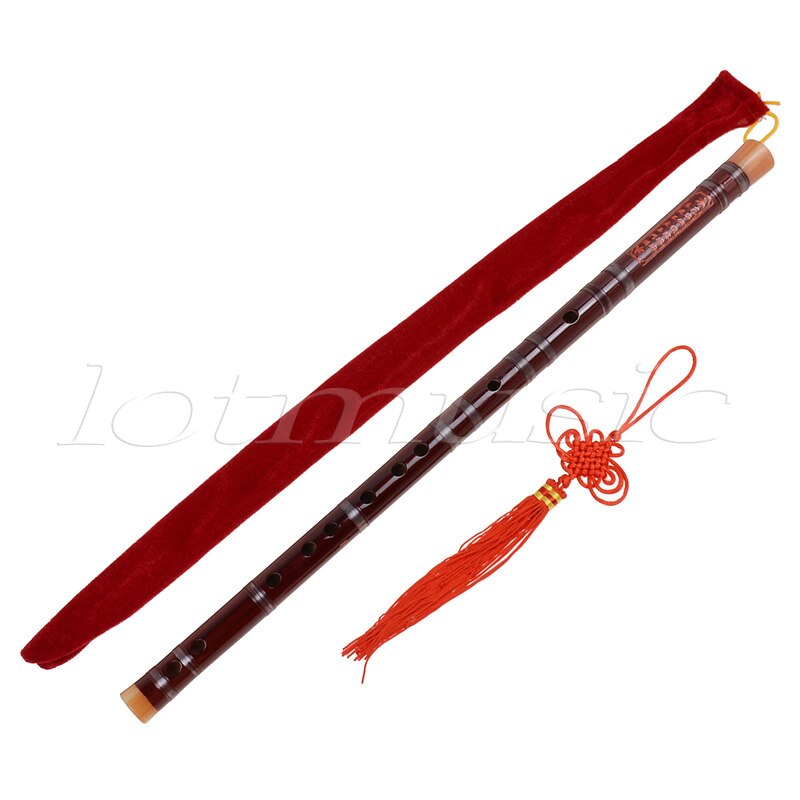 Kmise rød traditionel kinesisk bambusfløjte dizi f nøgle musikinstrument