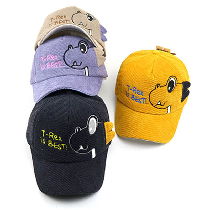 Doitbest 2 tot 8 Jaar oud Kind Baseball Cap Hip Hop herfst Corduroy dinosaurus kids Zonnehoed Jongens Meisjes Caps snapback hoeden