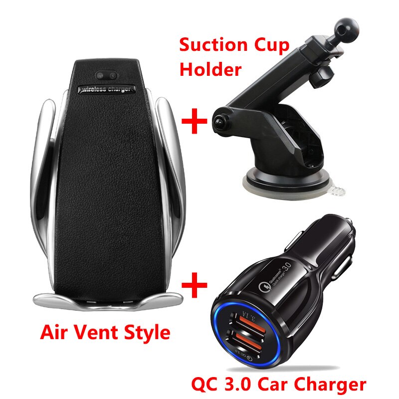 Drahtlose Auto Ladegerät für iPhone Samsung Huawei Smart Auto Clamp 10W Qi Schnelle Lade Auto Montieren Drahtlose Telefon Ladegerät halter 10W: Dashboard QC Charger