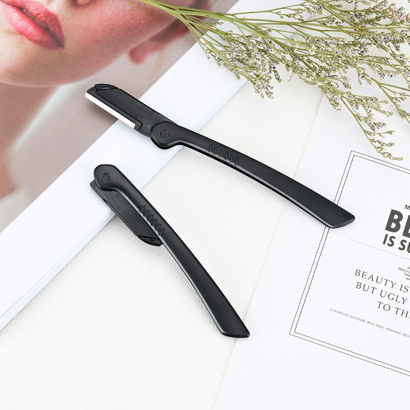1 ud. Cortadora de cejas portátil cortador de pelo Facial dar forma ceja cuchillo de afeitar hoja de acero inoxidable herramienta de maquillaje removedor de cejas