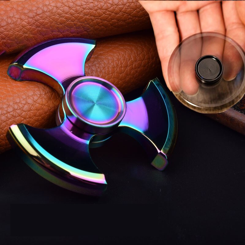 Fidget Spinner Stainless Steel Mayan Color Metal Hand Spinner 5-9min Dice Exterior Smooth Finger Tri Spiner Gyro Toy For Kid: Dazzle Color