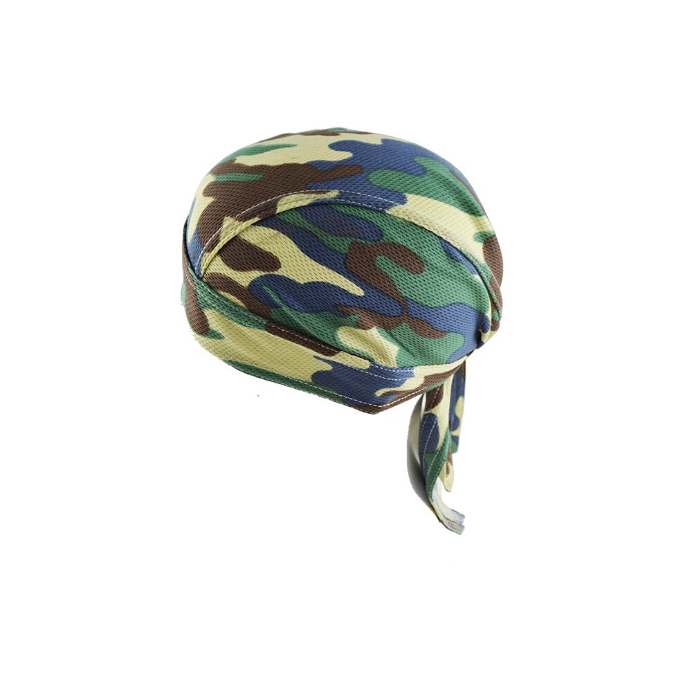 Helisopus pirat hat camouflage mønster mesh åndbar lang hale cap unisex pandebånd mænd biker cap: Grøn