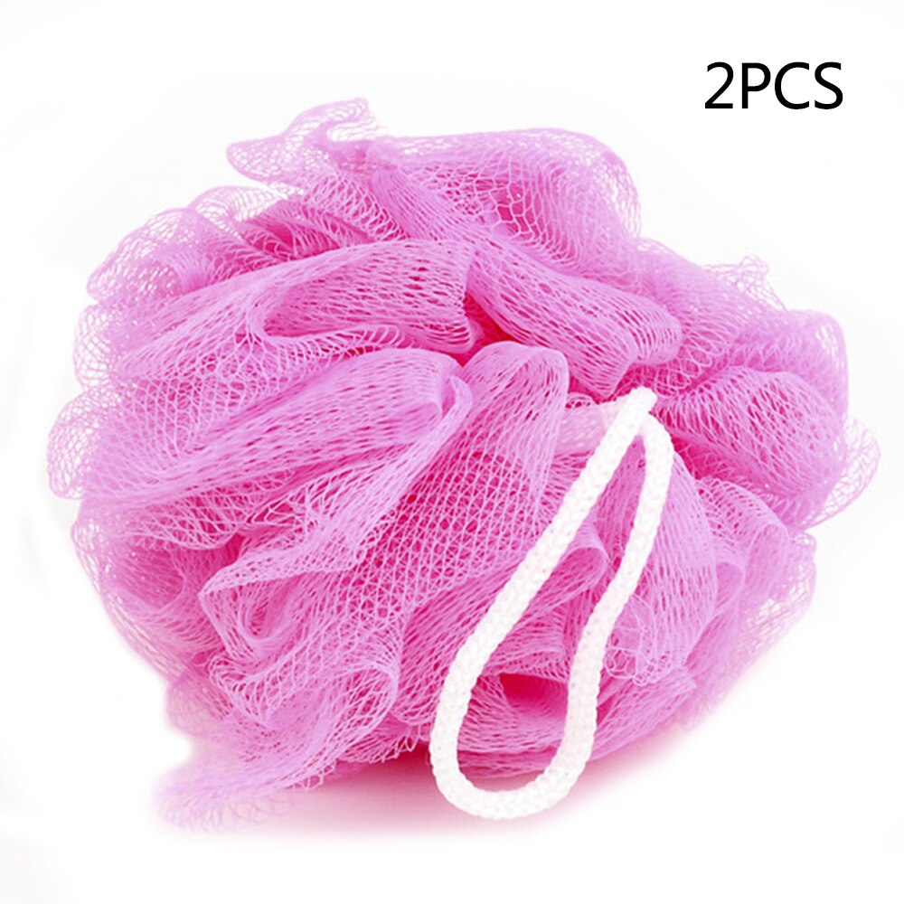 1 stk blød loofah bad blomst bad kugle netto kugle rengøring eksfolierende bad brusebad svamp mesh tilfældigt: 2 stk tilfældig