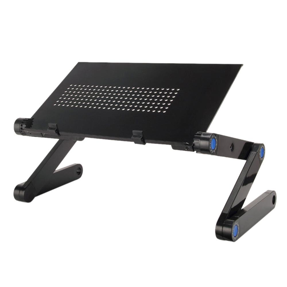 Adjustable Alloy Laptop Desks Portable Ergonomic Folding Computer Table Stand Foldable Desk Tray With Mouse Pad For Commercial: Black 01