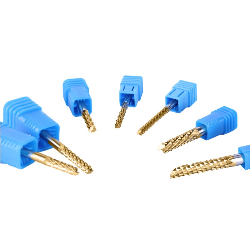 Ujoy 1 pièces maïs fraise étain revêtement CNC carbure tungstène routeur bits coupe PCB fin fraise machine de gravure