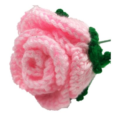 4 pieces/Lot Artificial flower Decoration Finished Yarn Manual DIY Crochet Thread Knit Valentine Girlfriends: Pink