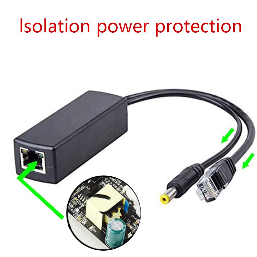 Gigabit PoE Splitter 12V 2A Output With IEEE 802.3af/at Standard Compliant 10,100,1000Mbps Power Over Ethernet Splitter Adapter